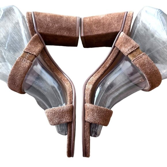 Soludos Sandal Womens 5‎ Ines Suede Double Strap Block Heel Walnut Beige - Picture 5 of 8